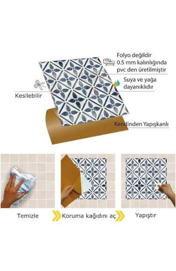 Tink Kendinden Yapışkanlı Serenıty Desenli Tezgah Arası Kaplama Pvc Karo 30x30 cm 11 Adet 1m2