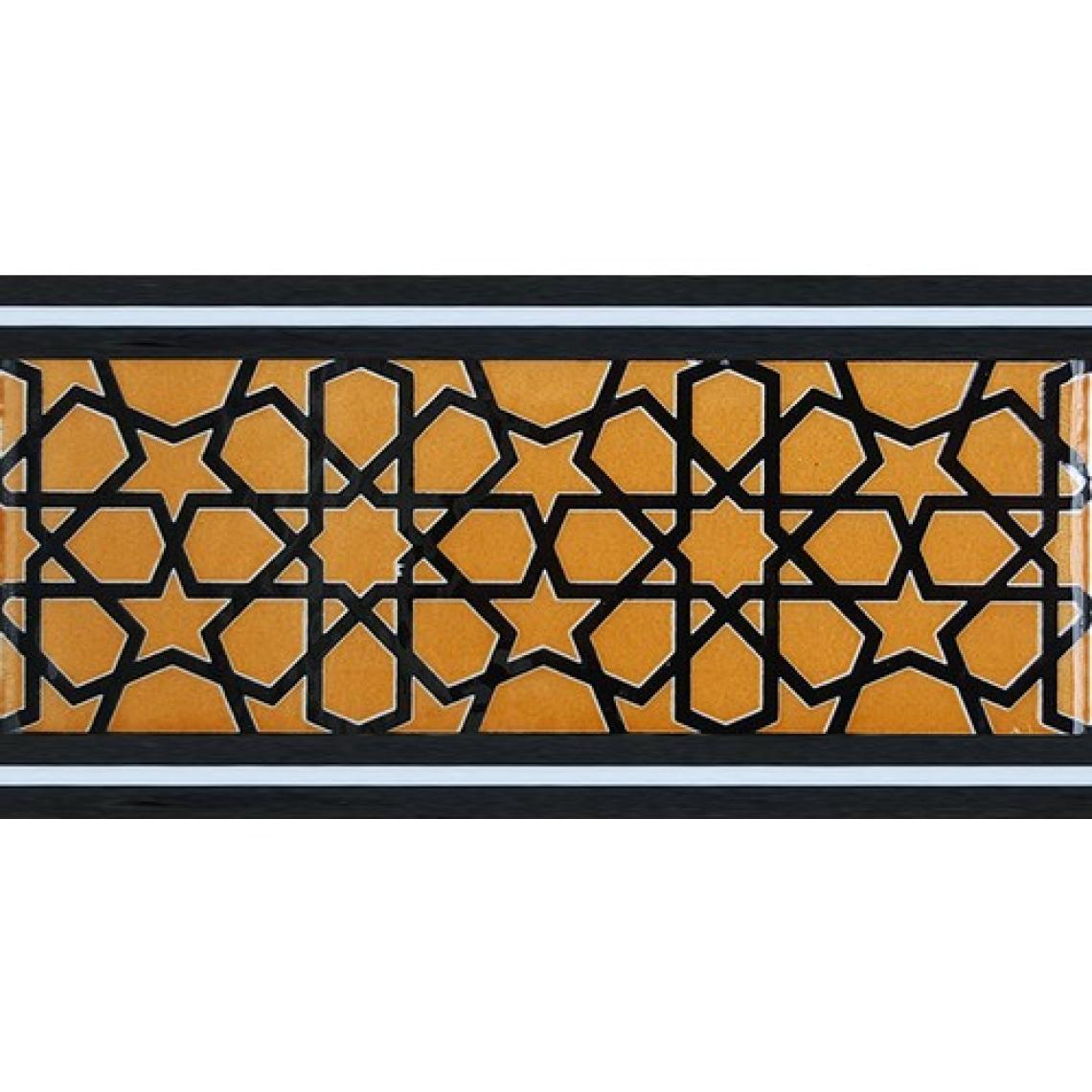 Armada Çini 10x20 cm KS-72 Sarı Türkmen Yıldızı Çini Karo Bordür