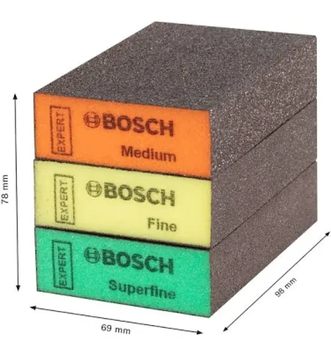 Esbifix Bosch S471 Takoz Sünger Zımpara Seti 3 Parça (2608621253)