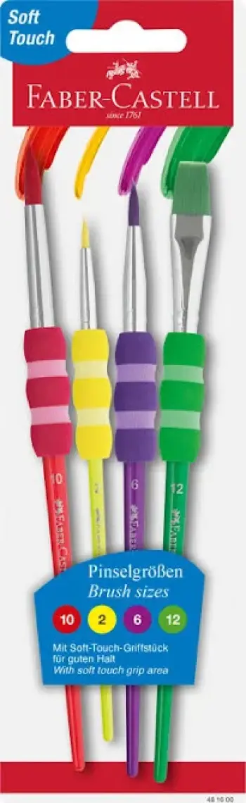 faber-Castell Fırça Seti 4'lü ve Resim Paleti 1 Adet