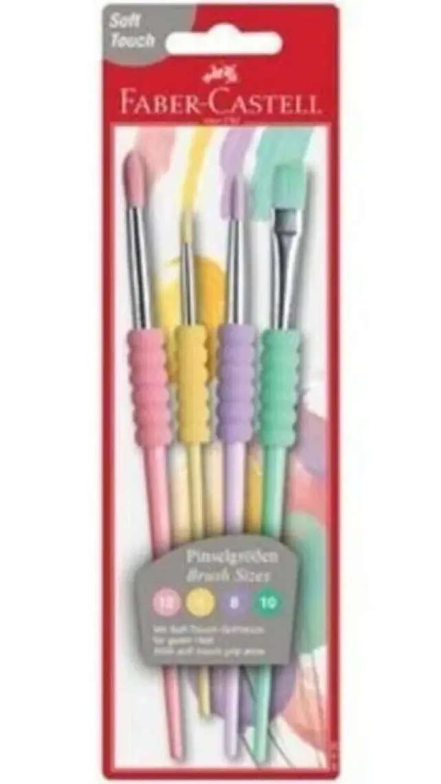 Faber-Castell Soft Touch Fırça Seti Pastel Renkler 4'lü