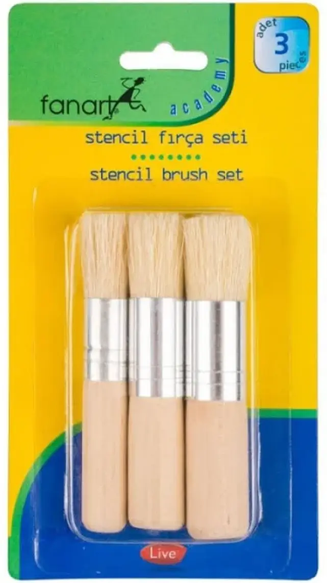 Fanart Stencil Fırça Seti 3'lü Paket