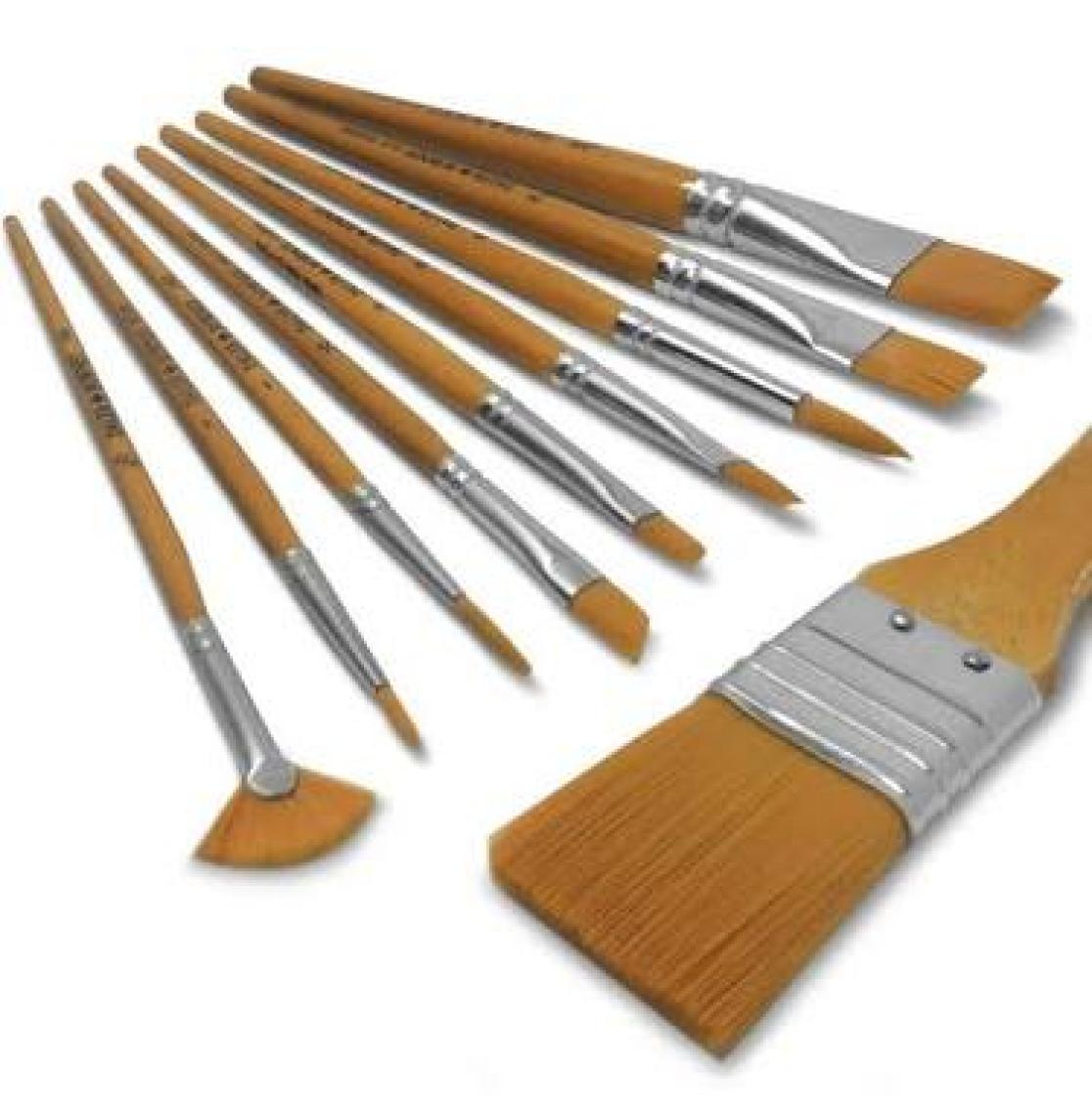 Daler Rowney Simply Gold Taklon Akrilik Çantalı Fırça Seti 10'lu