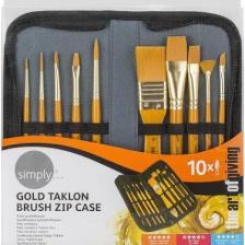Daler Rowney Simply Gold Taklon Akrilik Çantalı Fırça Seti 10'lu