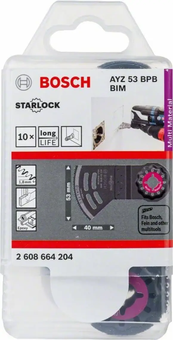 Bosch - Starlock - Ayz 53 Bpb - Bım Çoklu Malzeme Için Daldırmalı ve Yana Kesim Testere Bıçağı 1'li