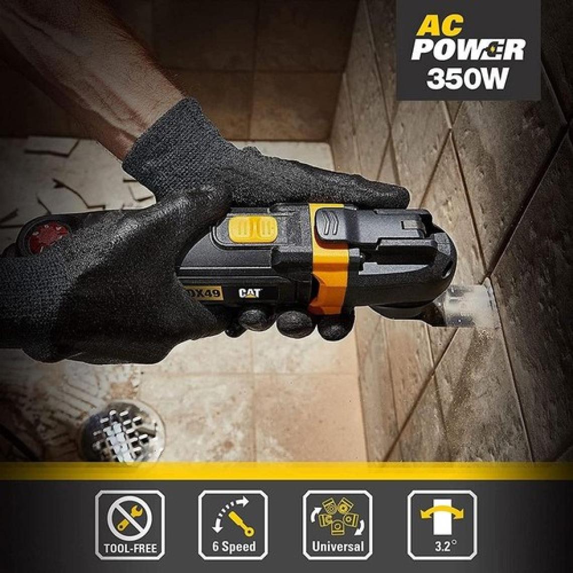 Cat DX49.1 350WATT Profesyonel Çok Amaçlı Devir Ayarlı Kesme Raspalama ve Zımpara + 14 Adet Aksesuar