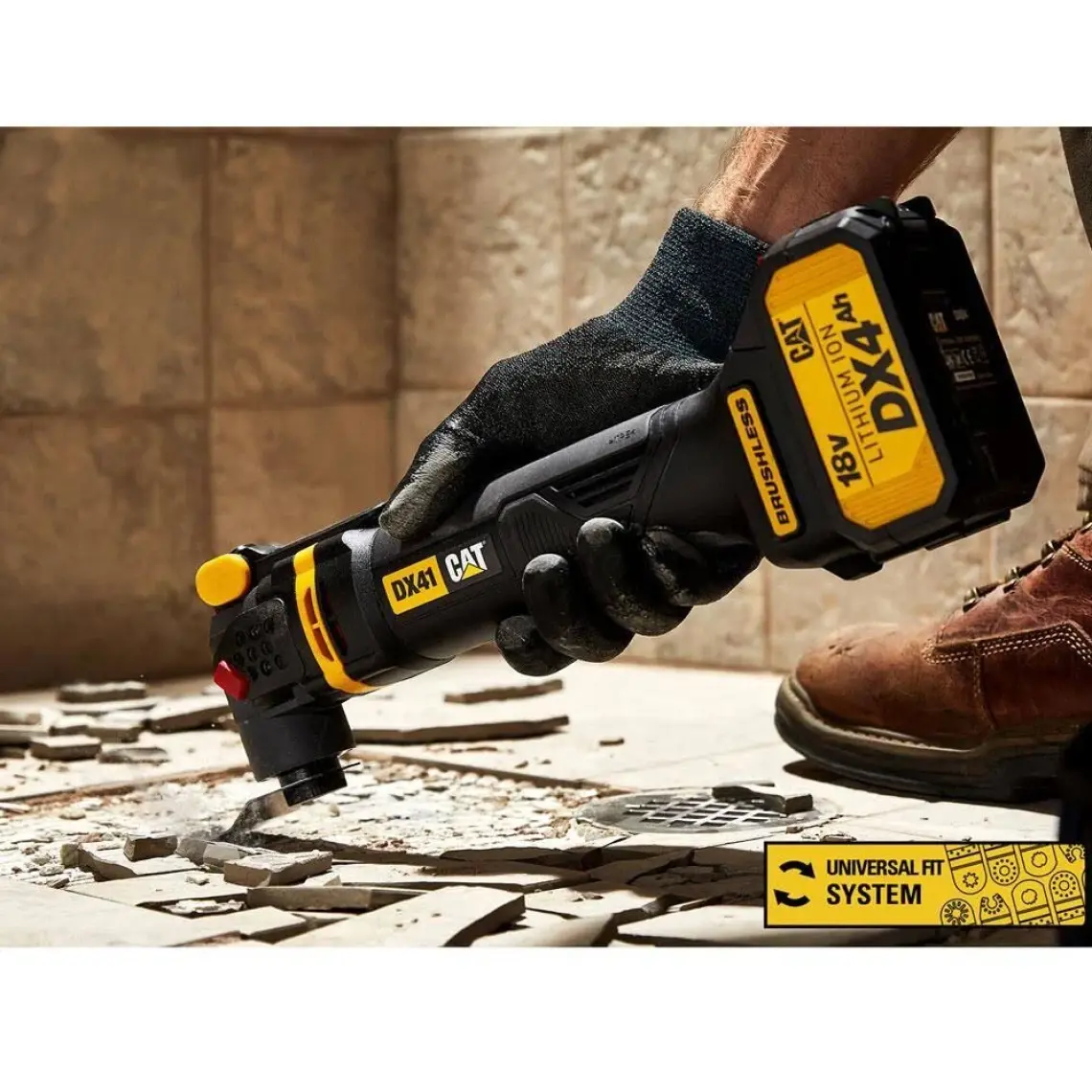 Cat DX41 18 Volt / 4.0 Ah Li-Ion Tek Akülü Kömürsüz Profesyonel Çok Amaçlı Devir Ayarlı Raspalama+14 Adet Aksesuar