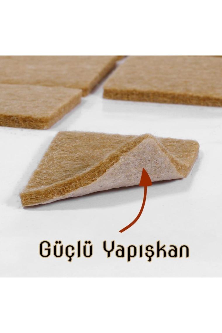 Yapışkanlı Mobilya Masa Sandalye Parke Zemin Ayak Koruyucu Kaydırmaz Keçesi 30x30 Mm (21'Lİ PAKET)