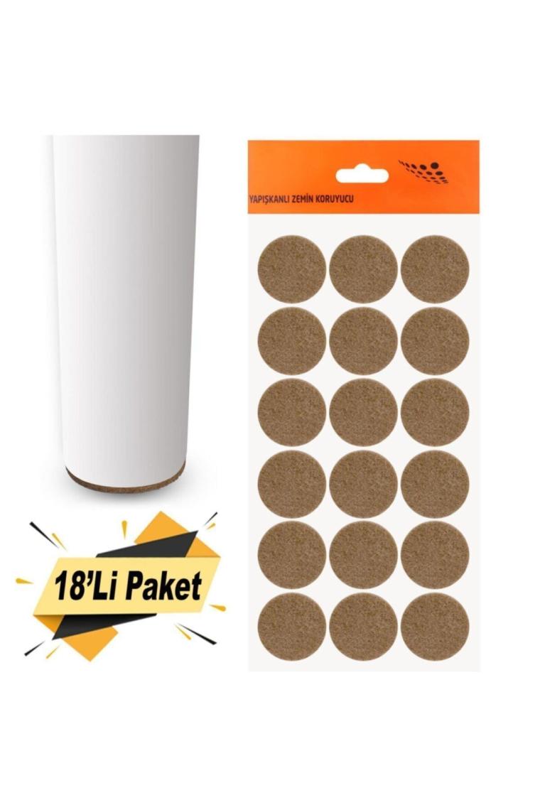 Yapışkanlı Mobilya Masa Sandalye Parke Zemin Ayak Koruyucu Kaydırmaz Keçesi 35 Mm (18'Lİ PAKET)