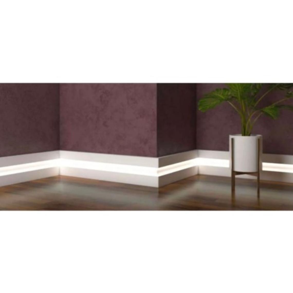 By Istanbul Yalı Serisi Lake Beyaz LED Kanallı Model Ledli 12CM Pvc Süpürgelik Beyaz Ld 12 Beyaz