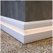 By Istanbul Yalı Serisi Lake Beyaz LED Kanallı Model Ledli 12CM Pvc Süpürgelik Beyaz Ld 12 Beyaz