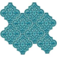 Armada Çini 12x12 Ottoman Çiçekli Arabesk Turkuaz Çini