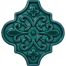 Armada Çini 12x12 Ottoman Çiçekli Arabesk Yeşil Çini