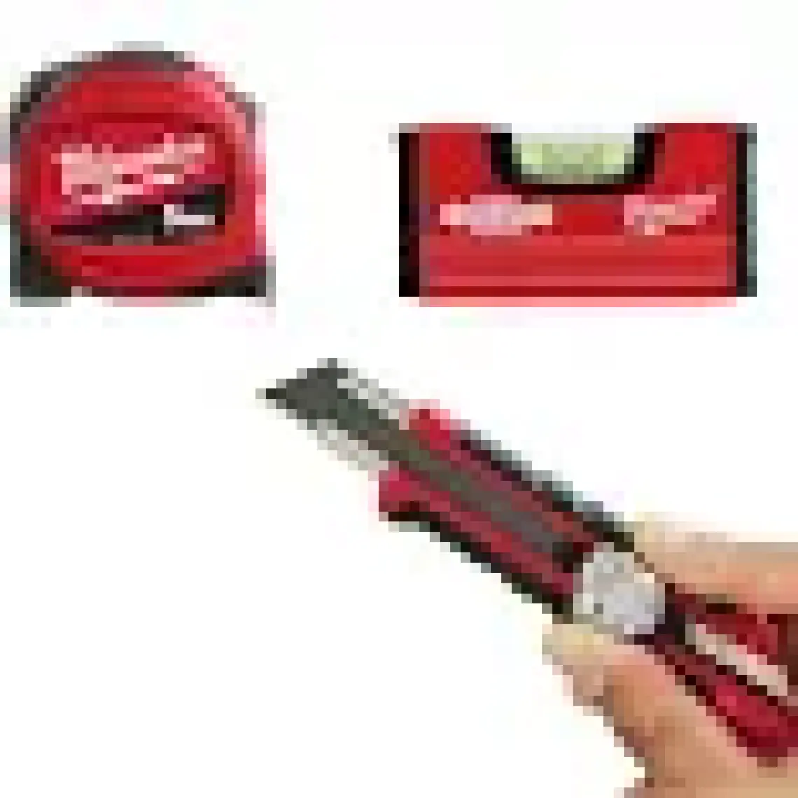Milwaukee T4932471129 Ağır Hizmet Tipi 3’lü Set Maket Bıçağı, Metre ve Su Terazisi