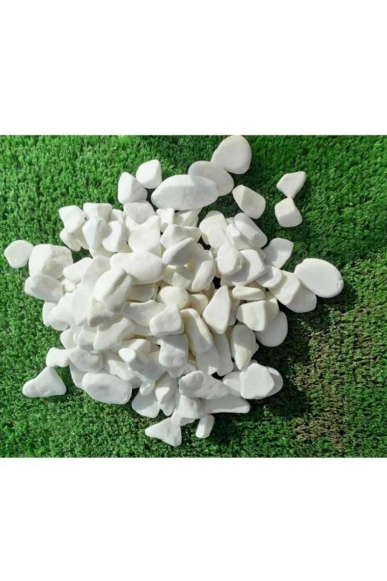 Ahs Beyaz Dolomit Taş 20 kg 4-6 cm Dere Çakıl Taşı Bahçe Peyzaj Süs Taşı Saksı Teraryum Akvaryum Taşı