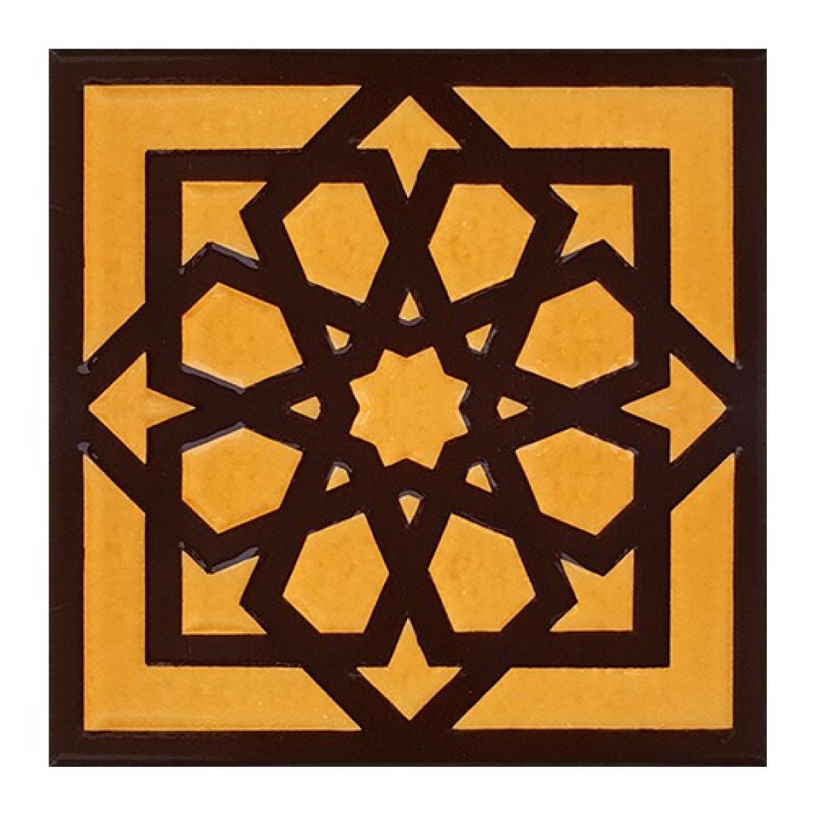 Armada Çini 20x20 Cm SP 101 Kahve Türk Yıldızı Kütahya İznik Çini Karo