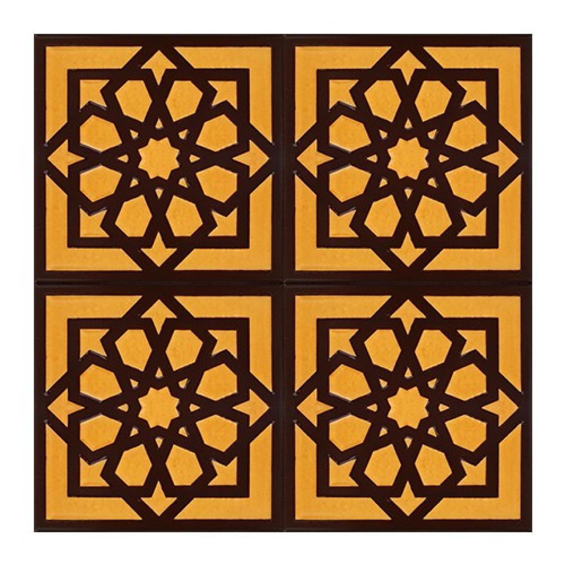 Armada Çini 20x20 Cm SP 101 Kahve Türk Yıldızı Kütahya İznik Çini Karo