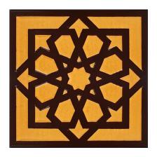 Armada Çini 20x20 Cm SP 101 Kahve Türk Yıldızı Kütahya İznik Çini Karo