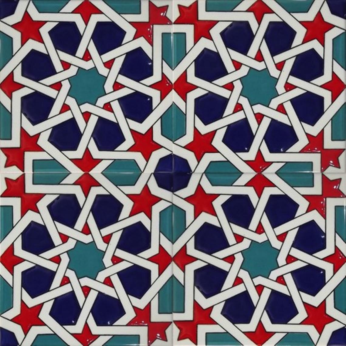 Armada Çini 20x20 Cm SP 88 Kütahya Çinisi Maroc Desenli Çini Karo