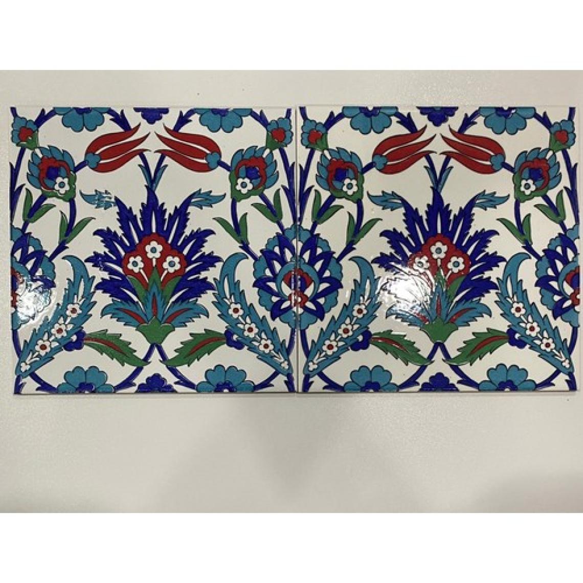 Armada Çini 20x20 Cm Ac 19 Laleli Desen Osmanlı Çini Seramik Karo