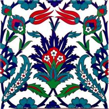 Armada Çini 20x20 Cm Ac 19 Laleli Desen Osmanlı Çini Seramik Karo