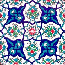 Armada Çini 20x20 Cm Ac 27 Kütahya Çini Rumi Desenli İznik Çini Karo
