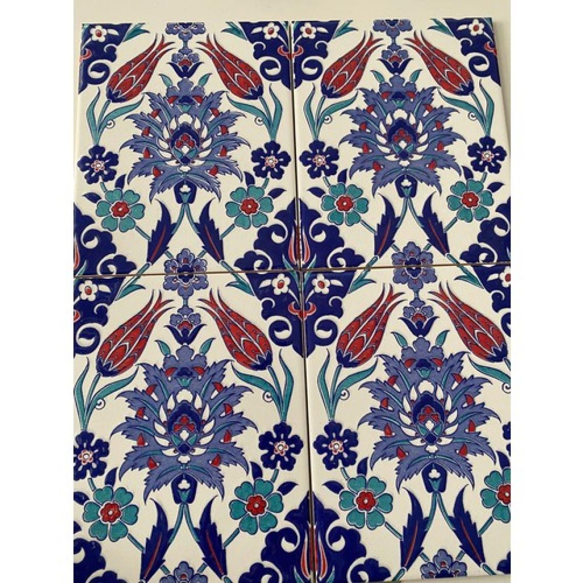 Armada Çini 20X20 Cm Ac 4 İznik Lale Desen Kütahya Çini Karo