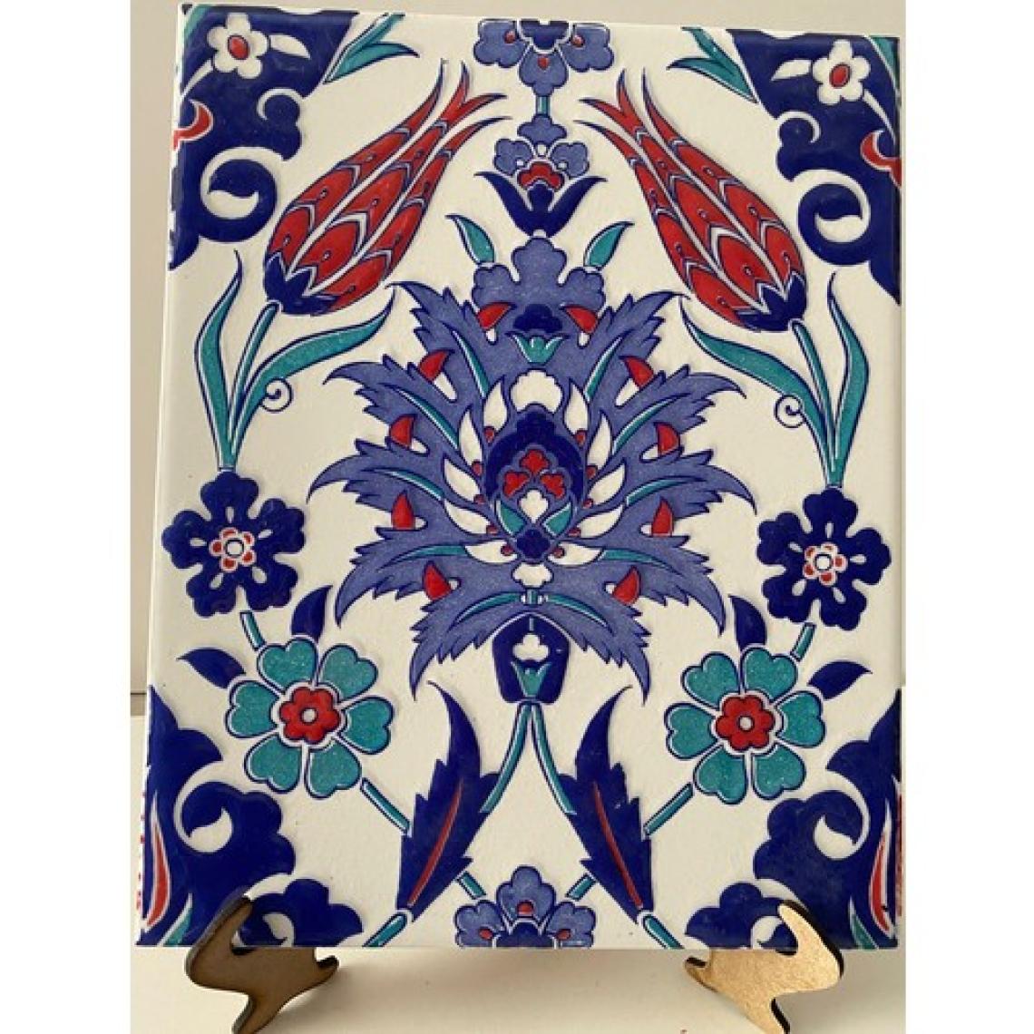 Armada Çini 20X20 Cm Ac 4 İznik Lale Desen Kütahya Çini Karo