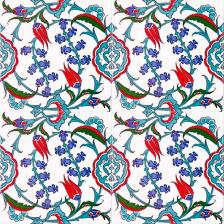 Armada Çini 20x20 Cm Ac 5 İznik Dönence Çiçek Desenli Çini Karo