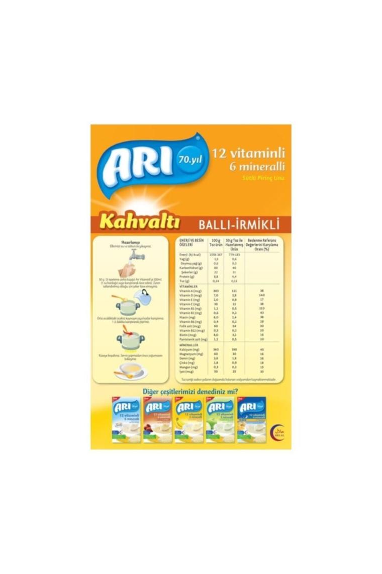 Ballı Irmikli Kahvaltı 12 Vitamin 6 Mineral 250 gr X 3 Adet