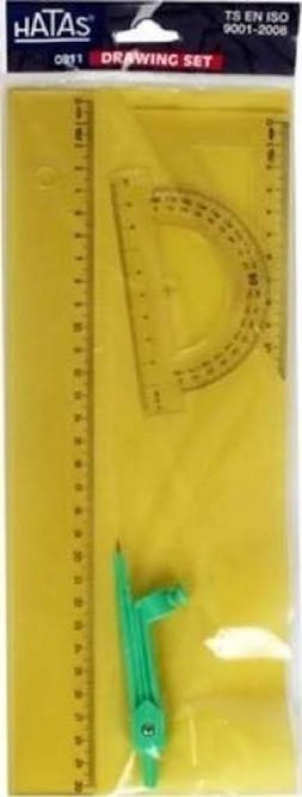 Hatas Pergelli Ekonomik Çizim Takımı 30 Cm Cetvelli  No:0811