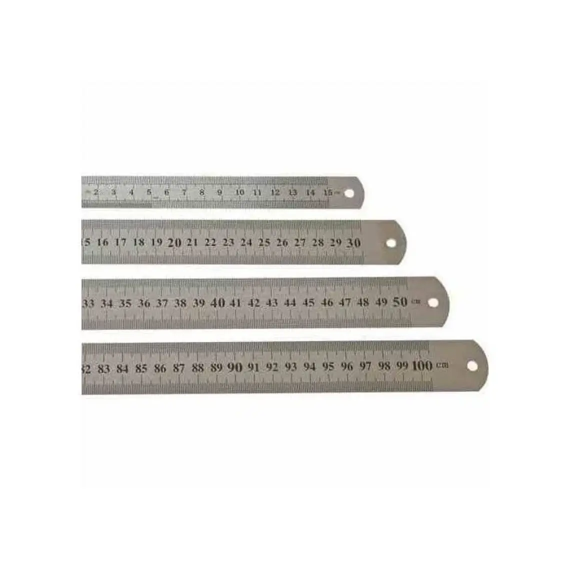 Kraf 50 cm Gümüş Renkli Paslanmaz Çelik Cetvel - Düz ve Santimetre Ölçüm Özelliği ile Dayanıklı
