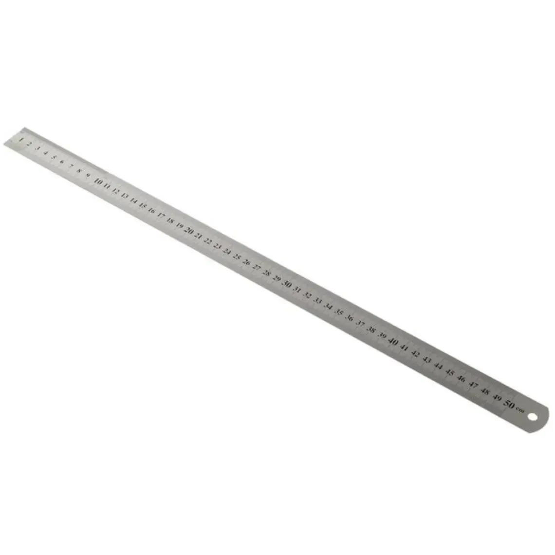 Kraf 50 cm Gümüş Renkli Paslanmaz Çelik Cetvel - Düz ve Santimetre Ölçüm Özelliği ile Dayanıklı