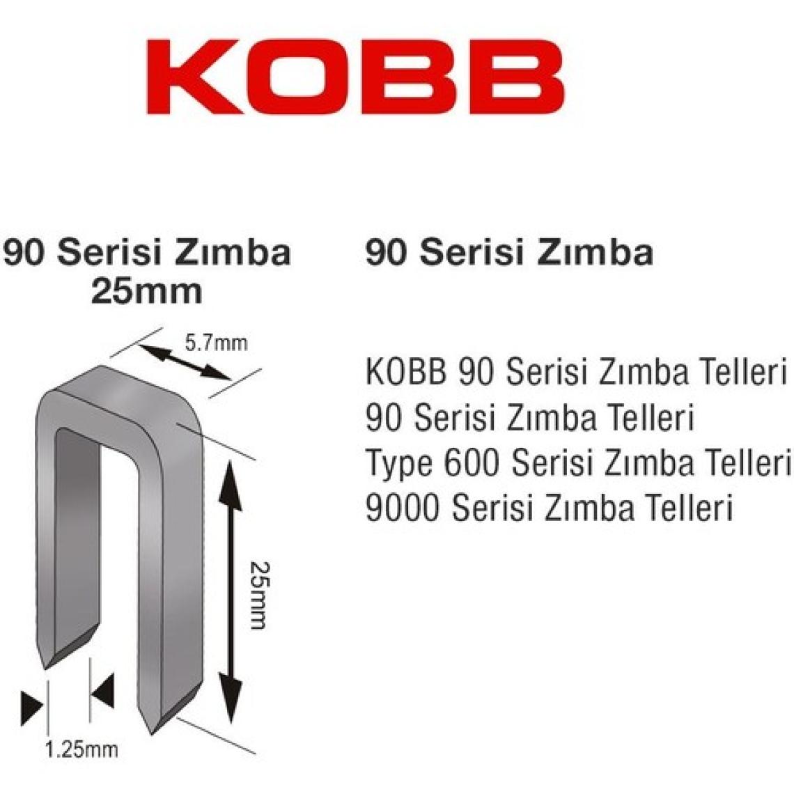 Kobb Kbz9025 25mm 2500 Adet 90 Serisi Ağır Hizmet Tipi Zımba Teli