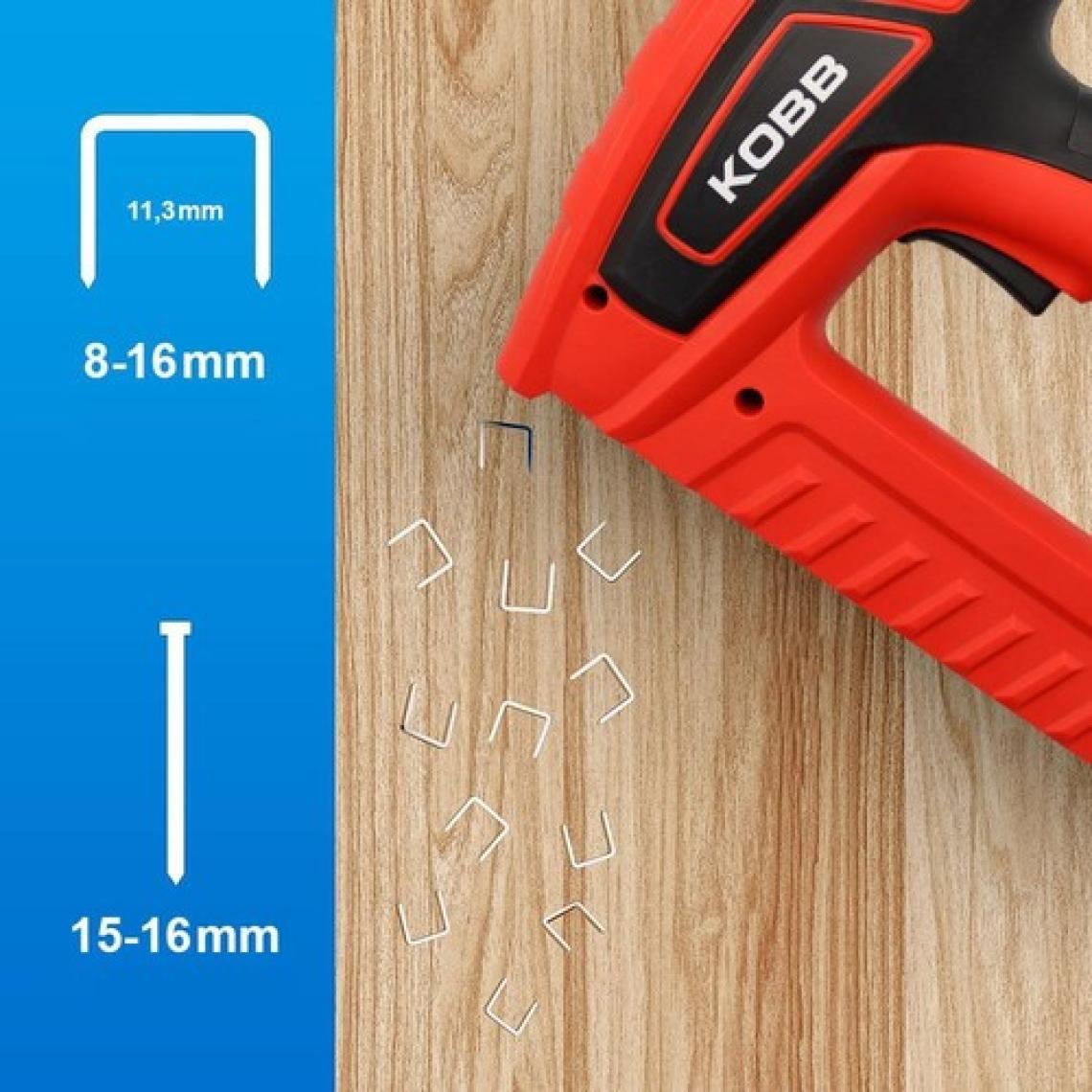 Kobb KBZ200 8-16MM Zımba ve 15-16MM Profesyonel Çivi Çakma Makinesi + 3000 Adet Yedek Zımba ve Çivi