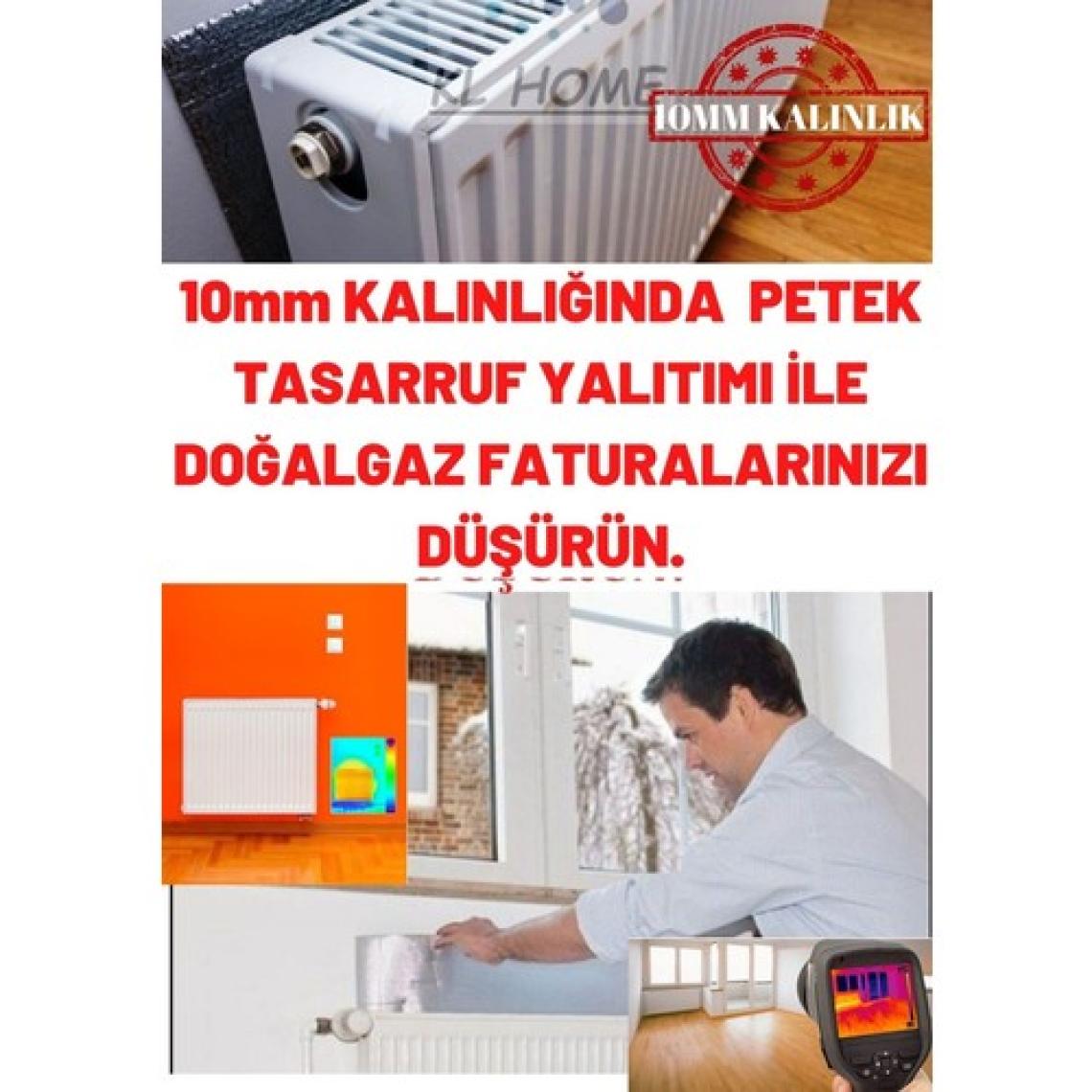 KL HOME Doğalgaz Faturanı düşür 7 adet 10mm Kalınlık Petek Tasarruf için Yalıtım Levhası Radyatör Arkalığı Arkası Levha Ses Isı Yalıtım Malzemesi