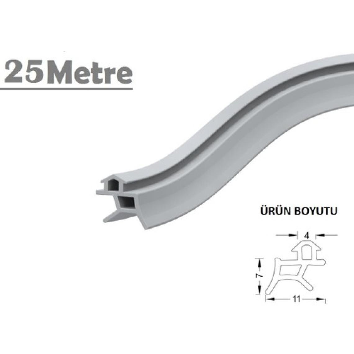Contacall Fitil Pvc Kapı Pencere Contası Pvc Doğrama Fitili 25 Metre Gri