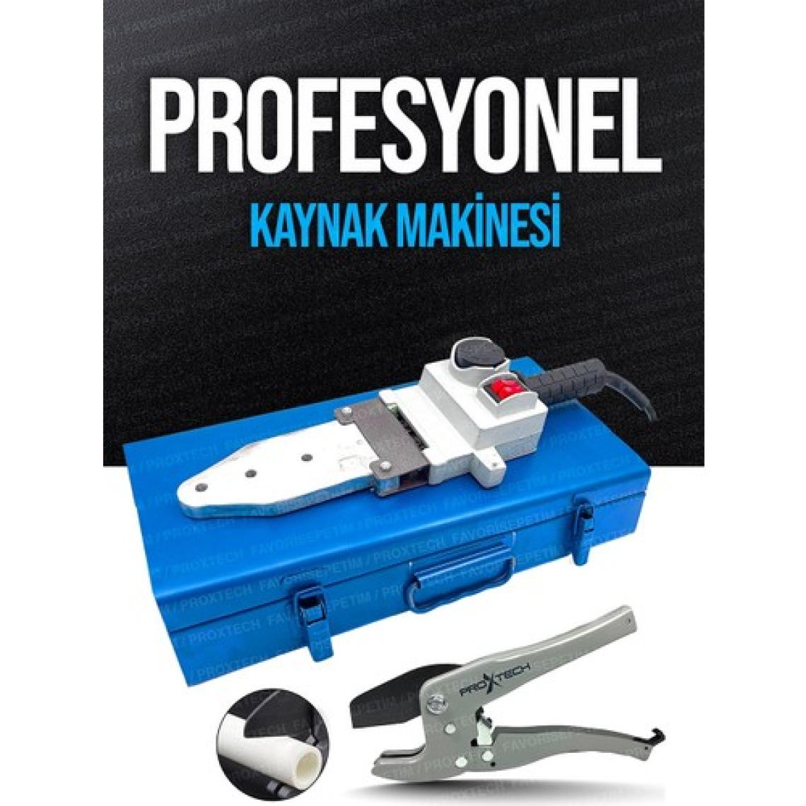 Proxtech  Ağır Hizmet Çift Residans Isı Ayarlı Pprc Plastik Boru Kaynak Makinesi Çantalı Pro Makaslı Set