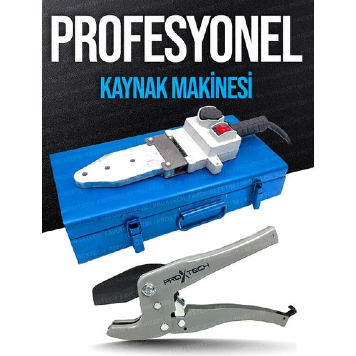 Proxtech  Ağır Hizmet Çift Residans Isı Ayarlı Pprc Plastik Boru Kaynak Makinesi Çantalı Pro Makaslı Set
