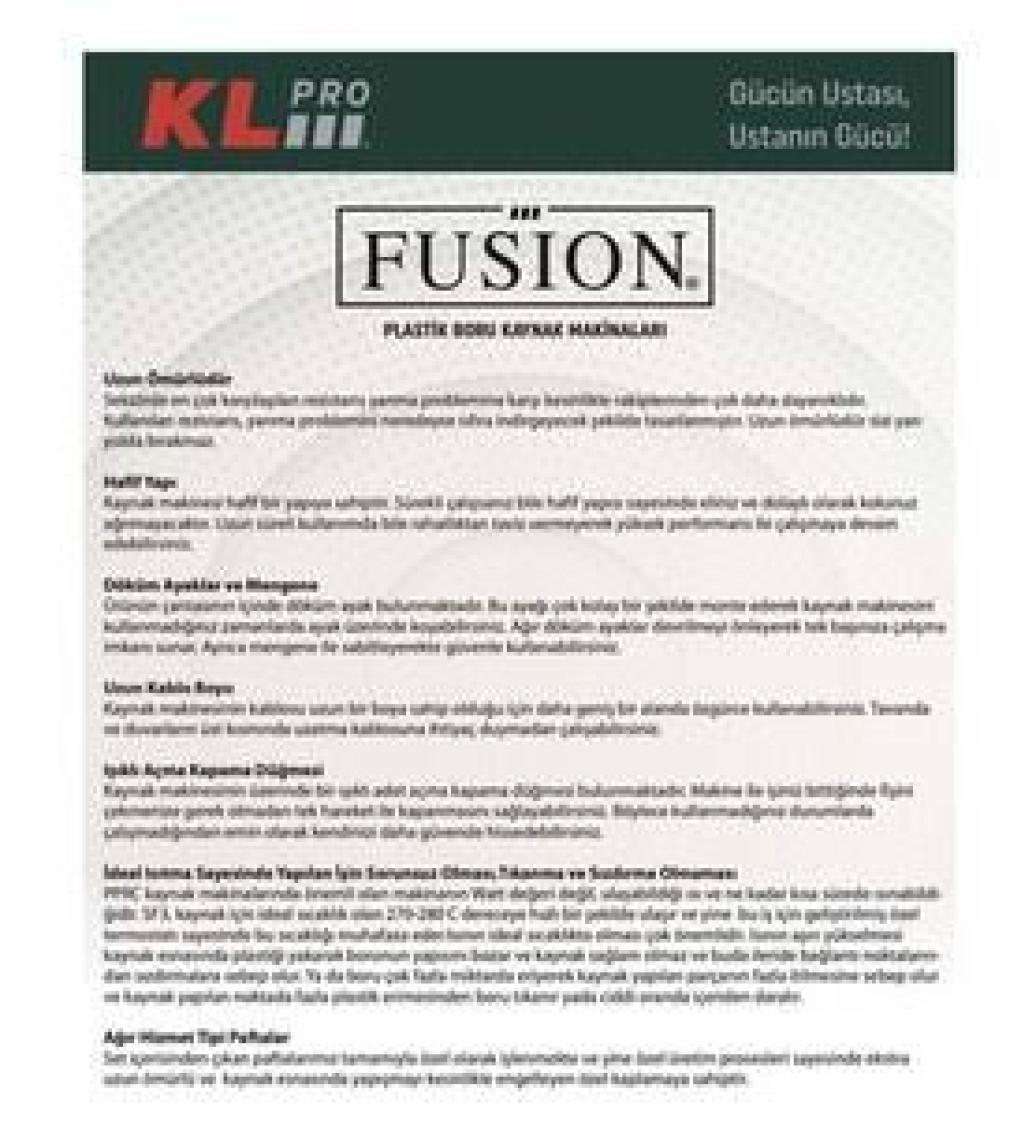 Fusion Sf3 Set Boru Kaynak Makinası