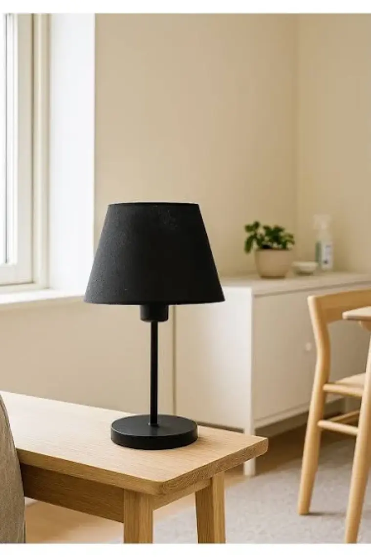 Homing Kumaş Başlık Siyah Gövde Abajur