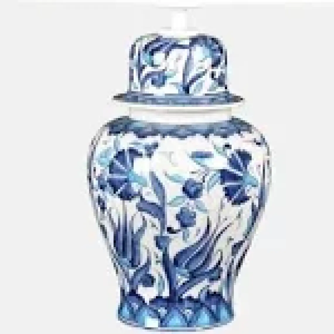 Qdec Bleu Blanc Şah Vazo Abajur Turkuaz Lale Karanfil K.beyaz