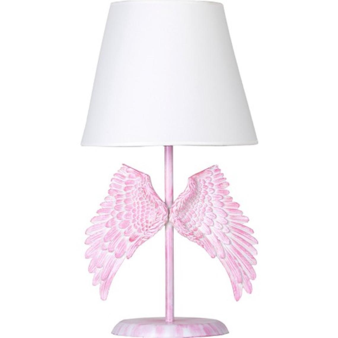 qdec Modern Dizayn Melek Abajur Pembe Beyaz