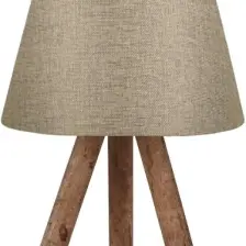Tasarım Ahşap Kumbeji Kumaş Başlıklı Abajur Ayd-3171