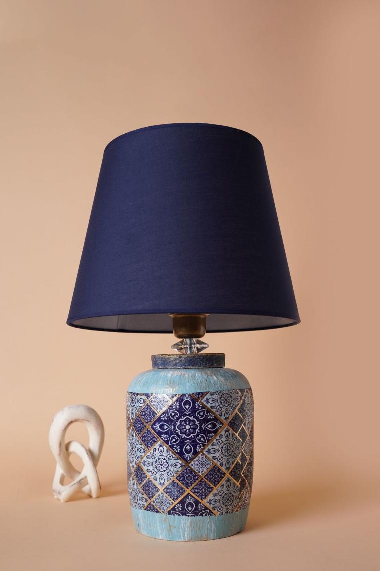 Gamme Handmade Seramik Abajur Lacivert-su Yeşili