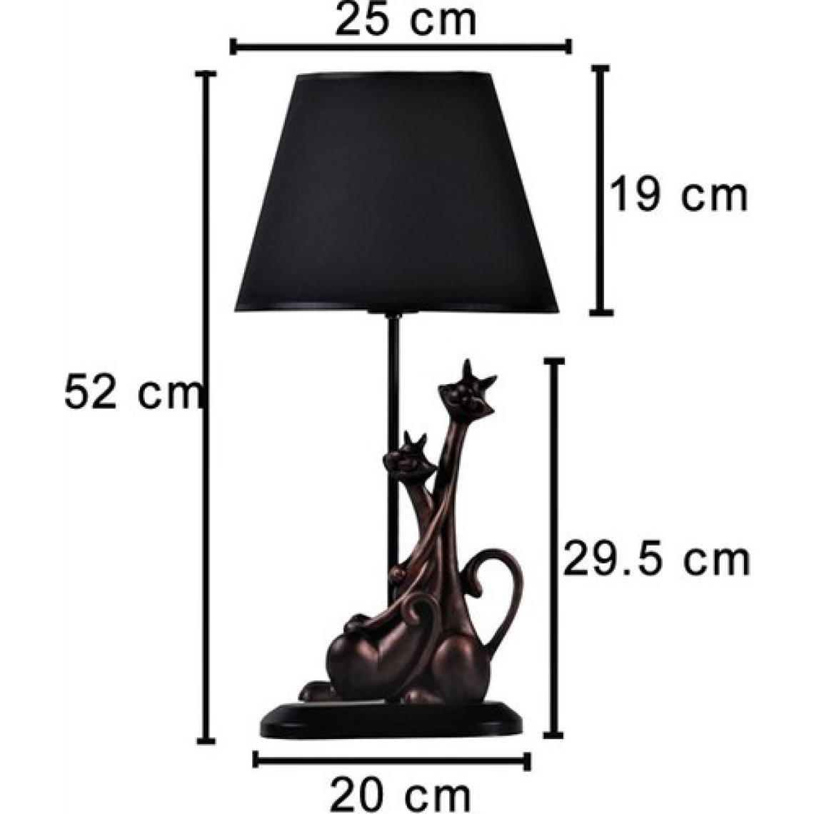 Qdec Modern Dizayn Kedi Abajur Gold Siyah