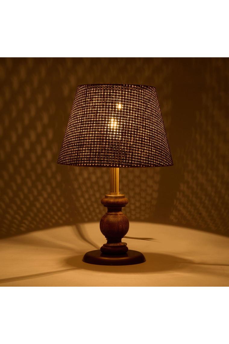Evidea Lighting Fiona Ahşap Abajur - Ceviz Ayak / Kahverengi Başlık - 40 cm