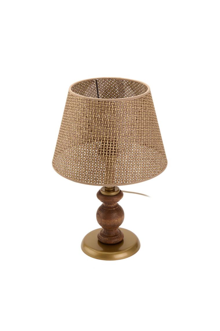 Evidea Lighting Fiona Ahşap Abajur - Ceviz Ayak / Kahverengi Başlık - 40 cm