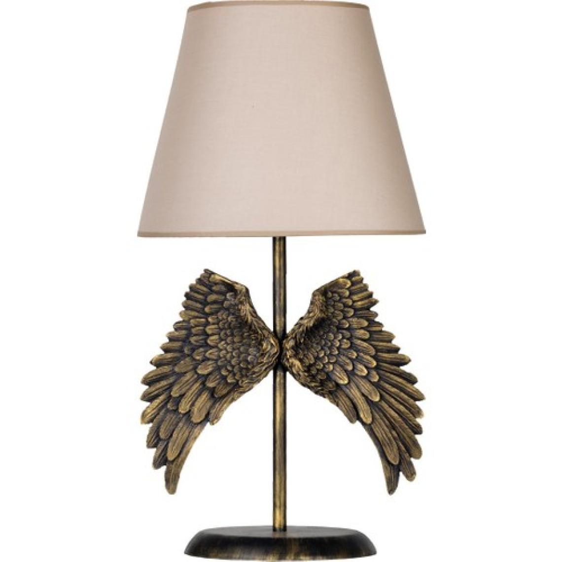 qdec Modern Dizayn Melek Abajur Gold Bej