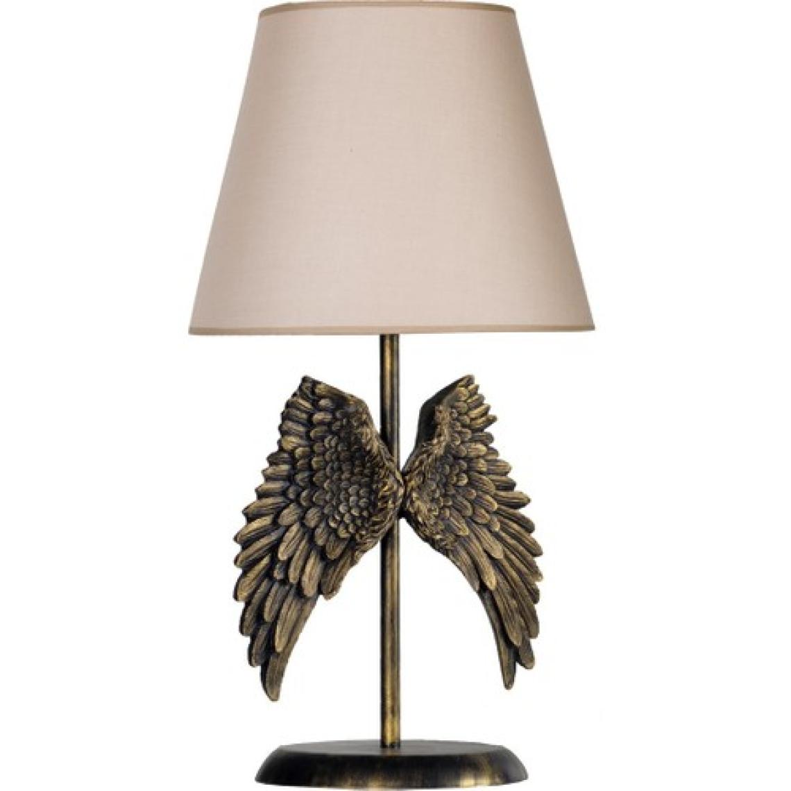 qdec Modern Dizayn Melek Abajur Gold Bej